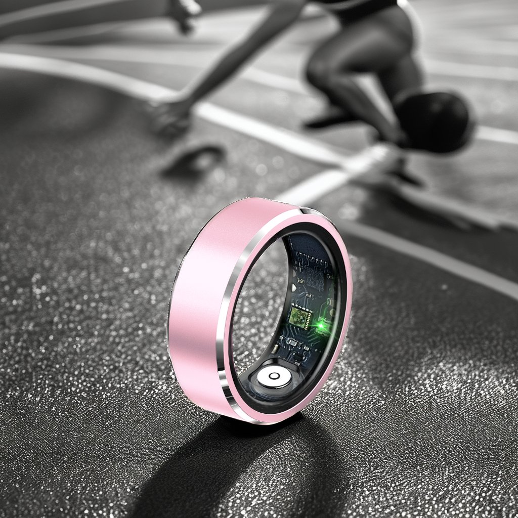 2024 New Pink Smart Ring Fitness Tracker Smart Touch for Women with Remote Function Heart Rate Blood Oxygen Sleep Monitor